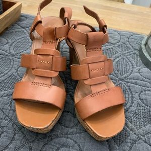 Franco Sarto Wedge Leather Sandal 6.5